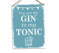 WTF | You Are The Gin To My Tonic - Blue | Twine - Metal Wall Sign Plaque Art Inspirational