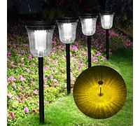 WTGEGF Solar Pathway Lights Outdoor Waterproof, 4 Pack 200 Lumens Super Bright Solar Garden Lights with 2 Lighting Modes, Auto On/Off Outdoor Solar Lights for Yard, Walkway, Lawn, Driveway, Path