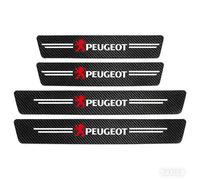 WTGOIGJTB 4 Pcs Car Door Sill Protector Strips for Peugeot 107 2008-2012, Self-Adhesive Carbon Fiber Auto Kick Plates Scuff Guard Non Slip Sticker,Red