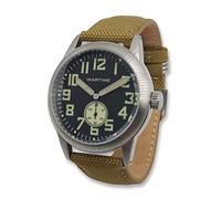 WTI WORLD TIME INTERNATIONAL WW2 Military Watch - Vintage USAAF Bombardier, Swiss-Quartz Movement with Genuine Leather Strap and 10 ATM Water Resistant. The Perfect WW2 Memorabilia. Black