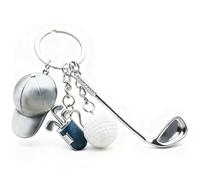 Wtirey Golf Keychain with Mini Ball & Club,Funny Golf Gift Keychain | Key Ring Key Fob Bag Charm for Men & Women, Key Chains for Women Key Chains for Men Key Chain Clip Key Rings for Car Keys