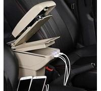 WTIXCRQ Compatible With Land For Rover For Freelander 2006-2012 2009 2010 2011 For Frelender2 Car Interior Center Console USB Storage Box Armrest Car Armrest Box(Beige)