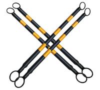 WTLONBF 2 4 5 6 8 10 12 16 20 Pcs Retractable Telescopic Safety Cone Bar from 5.2 to 9.8 ft, Traffic Cone Barrier Extension Poles, Engineer Grade Reflective Tape(Yellow and Black,4pcs)