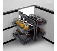 WTLONBF 2 Layer Blind Corner Cabinet Pull Out Organizer Suitable for Pull Out Cabinet Organizer Under Kitchen Bathroom Sink Suitable(900mm)