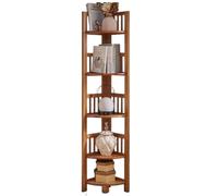 WTLONBF Corner Shelf Stand 5 Tier Floor Standing Corner Shelf Wood Floor Corner Stand Storage Rack Bookshelf for Living Room Bedroom Corner Shelf Display Rack(A)