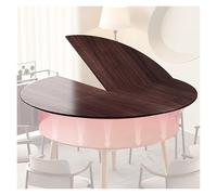 WTLONBF Foldable Round Table Top Extender, 3.9ft to 6.5ft Adjustable Collapsible Banquet Table, Portable BBQ Table for Garage, Garden, Deck - Walnut Finish