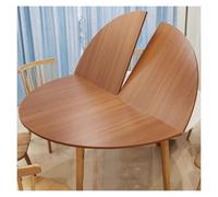 WTLONBF Foldable Round Table Top Extender - Customizable 4-6.5 ft Collapsible Banquet Table for BBQ, Garage, Garden, Deck - Teak Finish, 3.9 ft Diameter (120 cm)