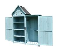 WTLONBF Outdoor Storage Shed with Adjustable Shelves for Patio Furniture Garden Tools Bike Accessories Beach Chairs and Lawn Mower Large Green Shed,One Color-Blue