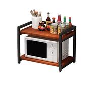 WTLONBF Wooden 2 Tier Microwave Storage Rack for Kitchen Black 60X50X40CM Oven Stand Shelf Counter & Cabinet nizer for Bakers