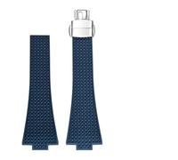 WTNZBAEM 11mm 12mm FKM Convex Strap Compatible With Tissot PRX Series Super Player 35mm 40mm Fluoro Rubber Quick Release Butterfly Buckle Watch Band(Royal blue,12mm)