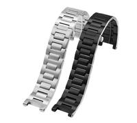 WTNZBAEM 16 * 8mm 18 * 10mm 20 * 12mm Concave Stainless Steel Watchband Compatible With Car-tier PASHA Series WSPA0013 W31077U2 W3108555 Strap Bracelet(A black,22mm-14mm)