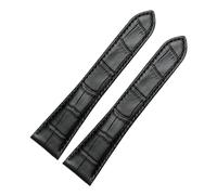 WTNZBAEM 16mm 18mm 20mm Leather Watch Strap Black Blue Brown Deployment Buckle Watch Bands Compatible With Cartier Solo Blue Ballon(Black-no buckle,25mm)