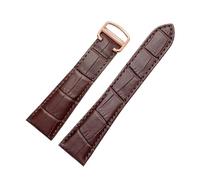 WTNZBAEM 16mm 18mm 20mm Leather Watch Strap Black Blue Brown Deployment Buckle Watch Bands Compatible With Cartier Solo Blue Ballon(Brown-rose gold,16mm)