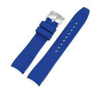 WTNZBAEM 18 19 20mm 21mm 22mm Curved End Rubber Silicone Strap Compatible With Seiko Citizen Rolex Water Ghost Omega Moonswatch Universal Watch Band(Blue,18mm)