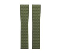 WTNZBAEM 19mm 18mm Natural Rubber Watch Strap Compatible With Patek Philippe NAUTILUS AQUANAUT Multiple Colors Soft Fluorous Silicone(Green,18MM_SILVER BUCKLE)