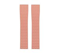 WTNZBAEM 19mm 18mm Natural Rubber Watch Strap Compatible With Patek Philippe NAUTILUS AQUANAUT Multiple Colors Soft Fluorous Silicone(Pink,18MM_SILVER BUCKLE)