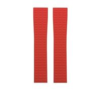 WTNZBAEM 19mm 18mm Natural Rubber Watch Strap Compatible With Patek Philippe NAUTILUS AQUANAUT Multiple Colors Soft Fluorous Silicone(Red,19MM_SILVER BUCKLE)