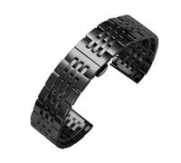 WTNZBAEM 20mm 21mm 22mm Stainless Steel Silver 18mm 19mm Watch Strap Compatible With Tissot T006 MIDO Classic Oris Seiko Presage Curved End Watchband(Black,19mm)