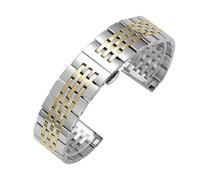 WTNZBAEM 20mm 21mm 22mm Stainless Steel Silver 18mm 19mm Watch Strap Compatible With Tissot T006 MIDO Classic Oris Seiko Presage Curved End Watchband(Silver gold,22mm)