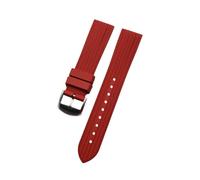 WTNZBAEM 20mm 22mm FKM Fluoro Rubber Watch Band Diving Quick Release Stainless Steel Pin Buckle Bracelet Compatible With Omega Seiko Rolex Strap(Red-silver,20mm)
