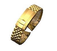 WTNZBAEM 20mm Silver Gold 316L Stainless Steel Watchband Solid Curved End Screw Links OysterLock Bracelet Compatible With RX GMT-Master Watch(Gold)