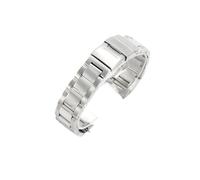 WTNZBAEM 21mm Proof Steel Tone Stainless Bracelet Compatible With Longines Conquest L3.781.4 Buckle Watch Strap