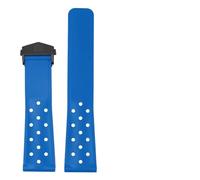 WTNZBAEM 22mm Soft Rubber Silicone Watchband Compatible With TAG HEUER Strap MONACO CARRERA FORMULA 1 Watch Band Waterproof Bracelet Folding Buckle(Blue black)