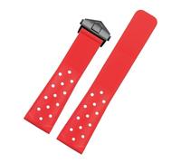 WTNZBAEM 22mm Soft Rubber Silicone Watchband Compatible With TAG HEUER Strap MONACO CARRERA FORMULA 1 Watch Band Waterproof Bracelet Folding Buckle(Red black)