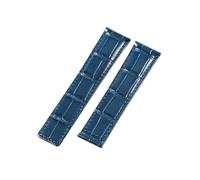 WTNZBAEM 24 22 20mm Breathable Sweatproof friendly Watchbands Compatible With Tag Heuer Series Premium Cowhide Solid Steel Buckle Strap(Blue-No,22mm)