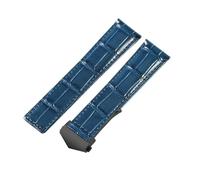 WTNZBAEM 24 22 20mm Breathable Sweatproof friendly Watchbands Compatible With Tag Heuer Series Premium Cowhide Solid Steel Buckle Strap(Blue-BK-Z5,22mm)