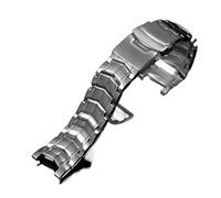 WTNZBAEM Brushed Stainless Steel Watch Band Compatible With CASIO Edifice EF-524 Strap Men Watchband Silver Safety Folding Clasp 22mm
