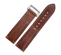 WTNZBAEM Calfskin Leather Strap 20mm 22mm Men Folding Buckle Bracelet for Hamilton KHAKI AVIATION JAZZMASTER Series Watch Band(Brown01,20mm)
