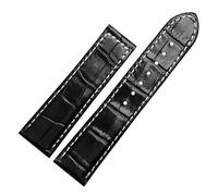 WTNZBAEM Calfskin Leather Strap 20mm 22mm Men Folding Buckle Bracelet for Hamilton KHAKI AVIATION JAZZMASTER Series Watch Band(Black00,20mm)