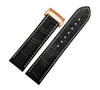 WTNZBAEM Calfskin Leather Strap 20mm 22mm Men Folding Buckle Bracelet for Hamilton KHAKI AVIATION JAZZMASTER Series Watch Band(Black03,20mm)