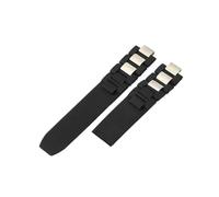 WTNZBAEM Compatible With Cartier 21st Century Convex Interface Silicone Watchband20x10mm Black White Lightweight Breathable Watch Bracelet Accessory(Black-No Buckle)