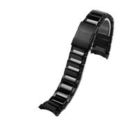 WTNZBAEM Compatible With Casio EDIFICE Solid Steel EQB500 EQB-500 EQB-501 EQB-800 Series Solid Arc Mouth Stainless Steel Watch Strap Wristband(Black)