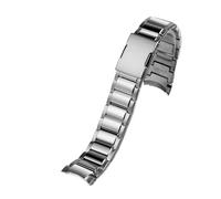 WTNZBAEM Compatible With Casio EDIFICE Solid Steel EQB500 EQB-500 EQB-501 EQB-800 Series Solid Arc Mouth Stainless Steel Watch Strap Wristband(Silver)