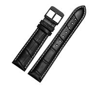 WTNZBAEM Compatible With Casio Swordfish Mdv107-1A MDV106-1A MDV-106 Efr539 1374 1375 Seiko Watch Strap Men's Cowhide Leather Watchband 20m 22mm Band(Black white -black,22mm)