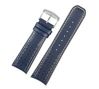 WTNZBAEM Compatible With Citizen Blue Angel Air Eagle The First And Second Generation AT8020/JY8078 Leather Sweatproof Watch Strap 22 23mm(Blue yellow-Steel-K9,23mm)