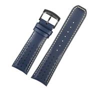WTNZBAEM Compatible With Citizen Blue Angel Air Eagle The First And Second Generation AT8020/JY8078 Leather Sweatproof Watch Strap 22 23mm(Blue yellow-Black-K9,23mm)