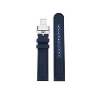 WTNZBAEM Compatible With Citizen FF Series Pilot CA4500/4503/4505 Nylon Canvas Watch Band IWC Mark 18 Strap Hamilton Kaki Field Belt 20mm 21mm 22mm(Blue-silver B,22mm)