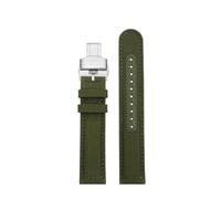 WTNZBAEM Compatible With Citizen FF Series Pilot CA4500/4503/4505 Nylon Canvas Watch Band IWC Mark 18 Strap Hamilton Kaki Field Belt 20mm 21mm 22mm(Army green-silver B,22mm)
