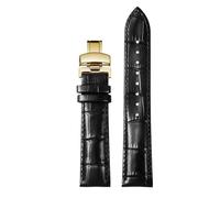 WTNZBAEM Compatible With Tissot 1853 Durol T099 Cowhide Leather Watch Strap T099407 T099207A Men's Women's 16mm 21mm Bracelet Black Brown Watchband(Black-gold,21mm)