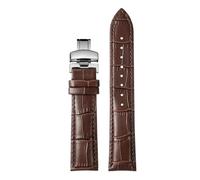 WTNZBAEM Compatible With Tissot 1853 Durol T099 Cowhide Leather Watch Strap T099407 T099207A Men's Women's 16mm 21mm Bracelet Black Brown Watchband(Brown-silver,16mm)