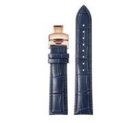WTNZBAEM Compatible With Tissot 1853 Durol T099 Cowhide Leather Watch Strap T099407 T099207A Men's Women's 16mm 21mm Bracelet Black Brown Watchband(Dark blue-rose gold,21mm)
