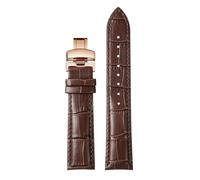 WTNZBAEM Compatible With Tissot 1853 Durol T099 Cowhide Leather Watch Strap T099407 T099207A Men's Women's 16mm 21mm Bracelet Black Brown Watchband(Brown-rose gold,16mm)