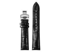 WTNZBAEM Compatible With Tissot 1853 Durol T099 Cowhide Leather Watch Strap T099407 T099207A Men's Women's 16mm 21mm Bracelet Black Brown Watchband(Black-silver,16mm)