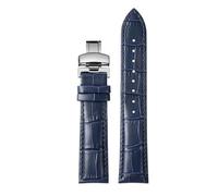 WTNZBAEM Compatible With Tissot 1853 Durol T099 Cowhide Leather Watch Strap T099407 T099207A Men's Women's 16mm 21mm Bracelet Black Brown Watchband(Dark blue-silver,21mm)