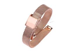 WTNZBAEM Compatible With Tissot 1853 Women's Fine Steel Woven Mesh Strap Watch Chain T058109A Breathable Metal Stra Bracelet Waterproof(Rose gold)
