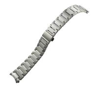 WTNZBAEM Curved End 316L Stainless Steel Watchband Compatible With Omega Seamaster AT150 Aqua Terra Metal Watch Strap(21mm)